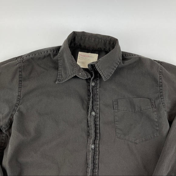 Wrangler Button Up Shirt Mens Small Gray Long Sleeve - Picture 3 of 7